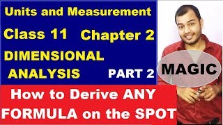 Class 11 Chapt 2 Units and Measurements 02  Dimensional Analysis  Dimensional Analysis part 2 [upl. by Akzseinga262]