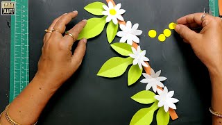 WHITE FLOWER Design for Bulletin Board Border  StudentTeacher Activity  DIY [upl. by Yremogtnom744]