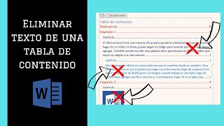 Cómo ELIMINAR TEXTO de una TABLA DE CONTENIDO en WORD [upl. by Anovad]