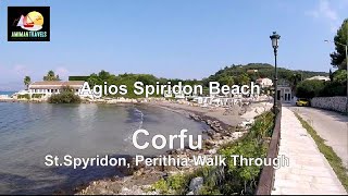 Agios Spiridon Beach front walk Corfu Sept 2020 [upl. by Adnohsirk]