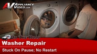 Frigidaire Washer Repair  Stuck On Pause No Restart  Door Lock [upl. by Hickie]