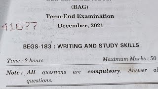 BEGS183 Previous year questions Paper [upl. by Hutchings]