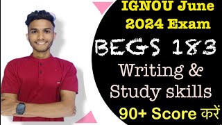 BEGS 183  WRITING AND STUDY SKILLS  IMPORTANT QUESTIONS ignou [upl. by Yrag]