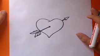 Como dibujar un corazón paso a paso 2  How to draw a heart 2 [upl. by Kalila]