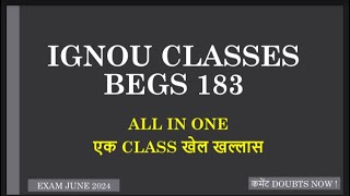 BEGS 183  Important Questions  June 2024 Exam IGNOU [upl. by Icats466]