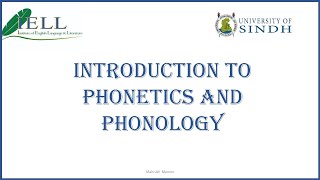 Introduction to Phonetics and Phonology [upl. by Rochell]