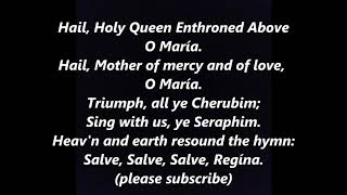 HAIL HOLY QUEEN ENTHRONED ABOVE Assumption IMMACULATE Conception MAY Sister Act Hymn Lyric Words [upl. by Naes853]