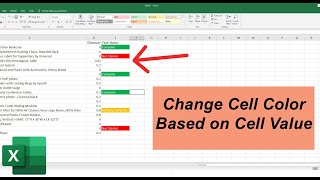 Change Cell Color based on Dropdown Selection  Excel Tutorial [upl. by Flora]