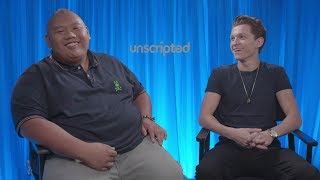 SpiderMan Homecoming  Unscripted  Tom Holland Jacob Batalon [upl. by Aztilay316]