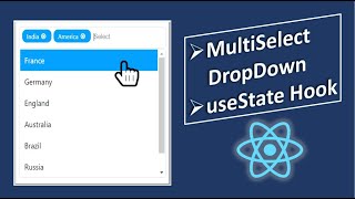 How to Build  Implement Reactjs MultiSelect Dropdown using useState Hook [upl. by Gilba]