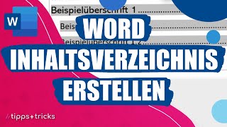 Word Inhaltsverzeichnis erstellen in wenigen Schritten [upl. by Hendrick]