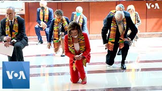 Pelosi Kneels With Other Democrats in Moment of Silence [upl. by Nnitsuj]