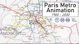 Paris Metro Expansion 19002030 Métro RER Tram Grand Paris Express Animation [upl. by Rehprotsirhc]