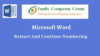 Microsoft Word Tutorials  Restart and Continue Numbering [upl. by Issi711]