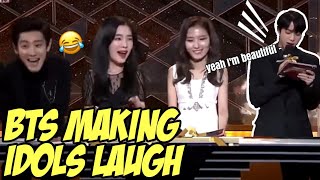 BTS MAKING IDOLS LAUGH  BTS FUNNY MOMENTS [upl. by Aknaib]