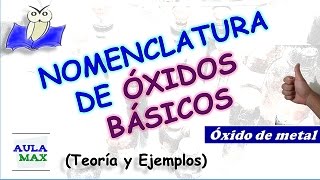 Nomenclatura de Oxidos Basicos [upl. by Ela676]