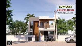 Low Cost Budget Small TwoStorey House Design  80SQM Lot Area [upl. by Nulubez]