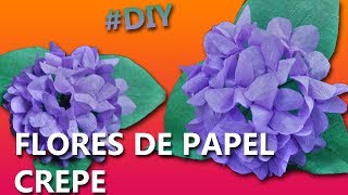 COMO HACER FLORES DE PAPEL CREPE fáciles y bonitas  Paso a paso [upl. by Nahtonoj]