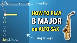 B Major Scale Tutorial Alto Sax  Saxplained [upl. by Odlabu696]