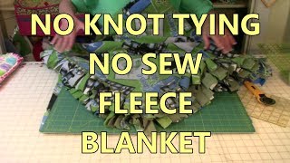 No Knot Tying No Sew Fleece Blanket  The Sewing Room Channel [upl. by Hulburt]