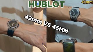 Hublot classic fusion green 42mm vs 45mm 宇舶要拣边只size最型！有啲表的确系要大尺寸先靓仔！宇舶  名表  手表  腕表 CUSTOM STRAP [upl. by Mogerly]