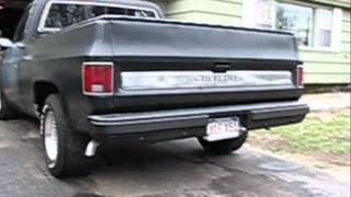 Chevy C10 Cammed 350 Thrush Welded Mufflers Flowmaster Pipes [upl. by Aihsilef]