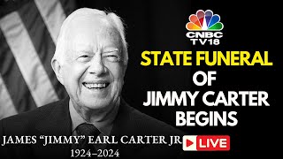 USA LIVE Former US President Jimmy Carters State Funeral Begins in Atlanta Georgia  Plains N18G [upl. by Tehr]