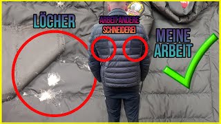 Daunenjacke reparieren  Loch in Jacke flicken  How to fix a down jacket  Upcycling  Parajumpers [upl. by Annyrb673]