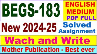 BEGS 183 solved assignment 202425 in English  begs 183 solved assignment 2025  begs183 202425 [upl. by Connelley]