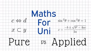 Pure vs Applied Maths  MathsForUni [upl. by Llenehc571]