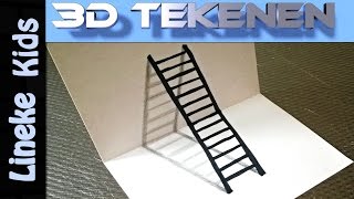 3D LADDER tekenen voor beginners [upl. by Sowell]