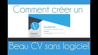 Comment créer un beau CV pour un entretient dembauche [upl. by Nosnah]