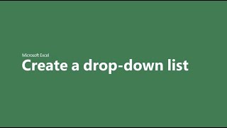 How to create a dropdown list in Microsoft Excel [upl. by Tila]