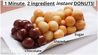 1 Minute 2 Ingredient INSTANT DONUTS  Easy Donuts Recipe [upl. by Vilberg949]