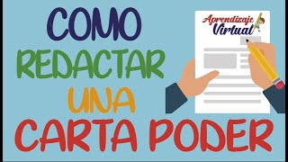 COMO REDACTAR UNA CARTA PODER [upl. by Nalepka]