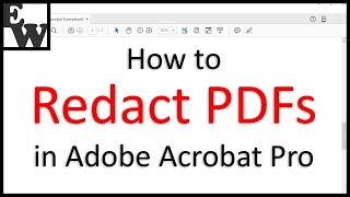 How to Redact PDFs in Adobe Acrobat Pro [upl. by Maidie464]