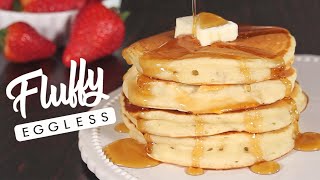 Eggless Fluffy Pancakes  Easy One Bowl  How Tasty Channel [upl. by Aytak742]