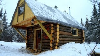 Cozy Log Cabin How I built it for less than 500 [upl. by Gower62]