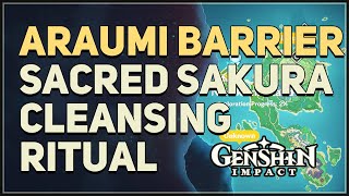 Araumi Barrier Sacred Sakura Cleansing Ritual Puzzle Genshin Impact [upl. by Ely]